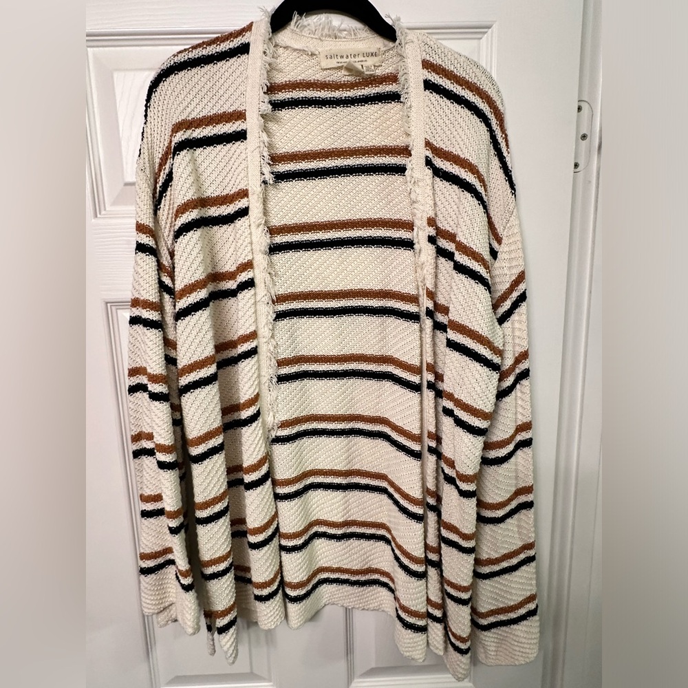 Beige striped cardigan